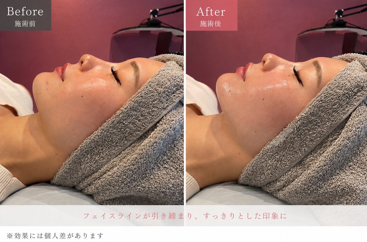 オンダリフト 顔の引き締め Before / After